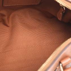 Pre Owned Coach Beige/Brown Signature Coated Canvas and Leather Mini Bennett Satchel