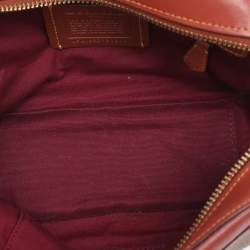 Pre Owned Coach Beige/Brown Signature Coated Canvas and Leather Camera Crossbody Bag