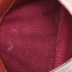 Pre Owned Coach Beige/Brown Signature Coated Canvas and Leather Camera Crossbody Bag