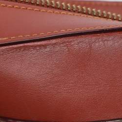 Pre Owned Coach Beige/Brown Signature Coated Canvas and Leather Camera Crossbody Bag