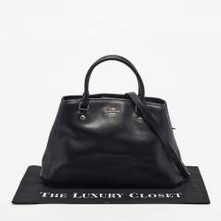 Pre Owned Coach Black Leather Margot Carryall Satchel
