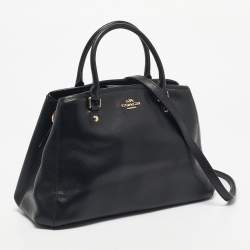 Pre Owned Coach Black Leather Margot Carryall Satchel