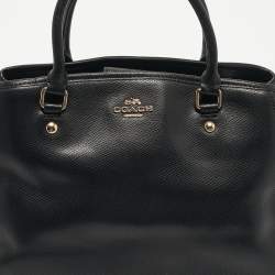 Pre Owned Coach Black Leather Margot Carryall Satchel