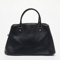 Pre Owned Coach Black Leather Margot Carryall Satchel