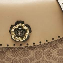 Pre Owned Coach Tricolor Signature Coated Canvas and Leather Parker Top Handle Bag