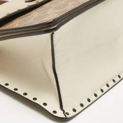 Pre Owned Coach Tricolor Signature Coated Canvas and Leather Parker Top Handle Bag