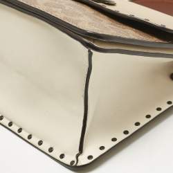 Pre Owned Coach Tricolor Signature Coated Canvas and Leather Parker Top Handle Bag