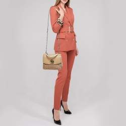 Pre Owned Coach Tricolor Signature Coated Canvas and Leather Parker Top Handle Bag