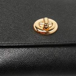 Pre Owned Coach Black Leather Chain Crossbody Bag