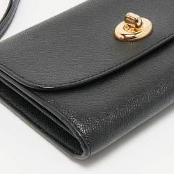 Pre Owned Coach Black Leather Chain Crossbody Bag