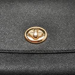 Pre Owned Coach Black Leather Chain Crossbody Bag