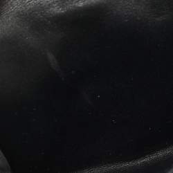 Pre Owned Coach Black Signature Canvas and Leather Flap Compact Wallet