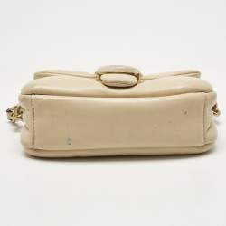 Pre Owned Coach Beige Leather Tabby Pillow 18 Shoulder Bag