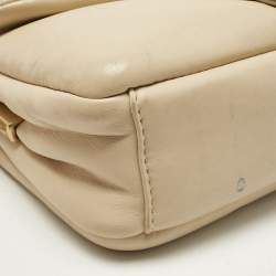 Pre Owned Coach Beige Leather Tabby Pillow 18 Shoulder Bag