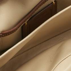 Pre Owned Coach Beige Leather Tabby Pillow 18 Shoulder Bag