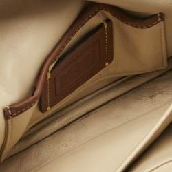 Pre Owned Coach Beige Leather Tabby Pillow 18 Shoulder Bag