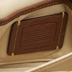 Pre Owned Coach Beige Leather Tabby Pillow 18 Shoulder Bag