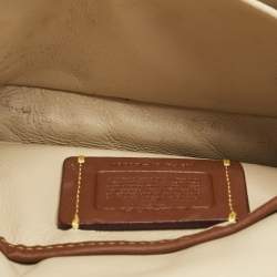 Pre Owned Coach Beige Leather Tabby Pillow 18 Shoulder Bag