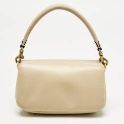 Pre Owned Coach Beige Leather Tabby Pillow 18 Shoulder Bag