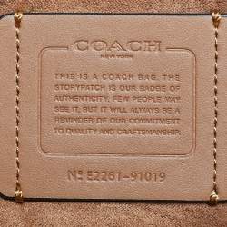 Pre Owned Coach Black/Brown Signature Coated Canvas and Leather Klare Crossbody Bag