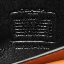 Pre Owned Coach Black Leather Bandit Logo Plaque Flap Crossbody Bag