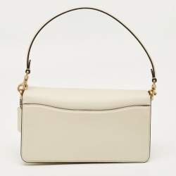 Pre Owned Coach White Pebbled Leather Tabby 26 Shoulder Bag