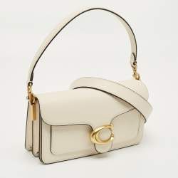 Pre Owned Coach White Pebbled Leather Tabby 26 Shoulder Bag