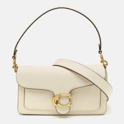 Pre Owned Coach White Pebbled Leather Tabby 26 Shoulder Bag