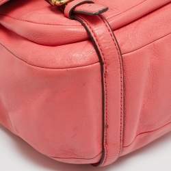 Pre Owned Coach Coral Pink Leather Madison Anabelle Crossbody Bag