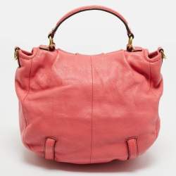 Pre Owned Coach Coral Pink Leather Madison Anabelle Crossbody Bag