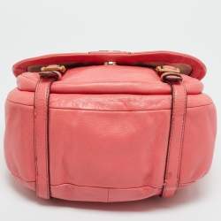 Pre Owned Coach Coral Pink Leather Madison Anabelle Crossbody Bag