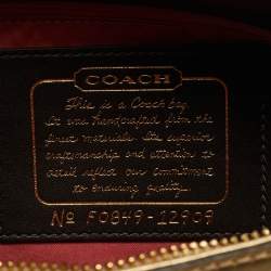 Pre Owned Coach Gold Signature Satin Shoulder Bag