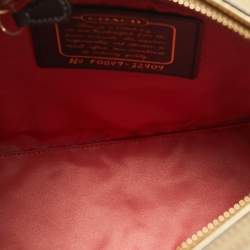 Pre Owned Coach Gold Signature Satin Shoulder Bag