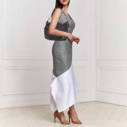 Pre Owned Coach Black Signature Canvas and Leather Carly Hobo