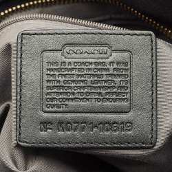 Pre Owned Coach Black Signature Canvas and Leather Carly Hobo