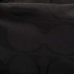 Pre Owned Coach Black Signature Canvas and Leather Carly Hobo