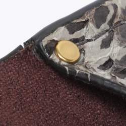 Pre Owned Coach Black Leather and Snakeskin Parker Rivets Shoulder Bag