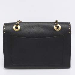 Pre Owned Coach Black Leather and Snakeskin Parker Rivets Shoulder Bag