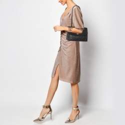 Pre Owned Coach Black Leather and Snakeskin Parker Rivets Shoulder Bag