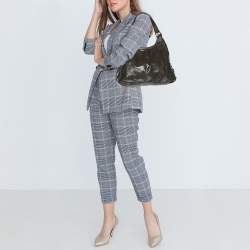 مملوكة مسبقًا حقيبة كتف كوتش ماديسون ماجي جلد لامع أخضر داكن