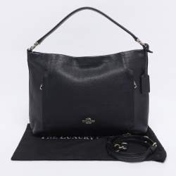 Pre Owned Coach Navy Blue Grained Leather Large Scout Hobo