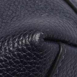 Pre Owned Coach Navy Blue Grained Leather Large Scout Hobo