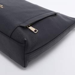 Pre Owned Coach Navy Blue Grained Leather Large Scout Hobo