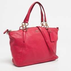 Pre Owned Coach Pink Leather Small Kelsey Satchel