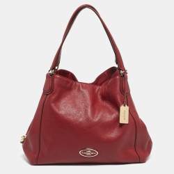Pre Owned Coach Red Leather Edie Shoulder Bag