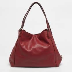 Pre Owned Coach Red Leather Edie Shoulder Bag