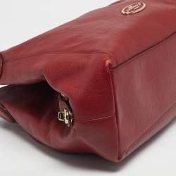 Pre Owned Coach Red Leather Edie Shoulder Bag