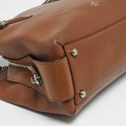 Pre Owned Coach Brown Leather Brooklyn Carryall Satchel