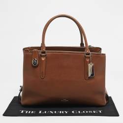 Pre Owned Coach Brown Leather Brooklyn Carryall Satchel