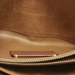 Pre Owned Coach Ivory Leather Tabby Chain Clutch with Bedchain